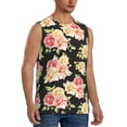 thumbnail image 1 of Goofa Rose Flowers Printed Men's Sleeveless T-Shirt - Athletic Gym Workout Tank Top for Men - Moisture-Wicking, UPF 30+ Quick-Dry Muscle Tee-Small, 1 of 8