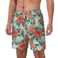 thumbnail image 1 of Goofa Rose Flowers Printed Men's Swim Trunks Board Shorts Quick Dry Mens Swimming Trunks with Compression Liner,Breathable Fit Hawaii Beach Shorts-Large, 1 of 9