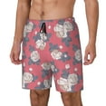 thumbnail image 1 of Goofa Rose Flowers Printed Men's Swim Trunks Board Shorts Quick Dry Mens Swimming Trunks with Compression Liner,Breathable Fit Hawaii Beach Shorts-Large, 1 of 9