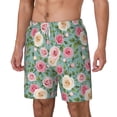 thumbnail image 1 of Goofa Rose Flowers Printed Men's Swim Trunks Board Shorts Quick Dry Mens Swimming Trunks with Compression Liner,Breathable Fit Hawaii Beach Shorts-Large, 1 of 9