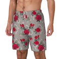 Goofa Rose Flowers Printed Men's Swim Trunks Board Shorts Quick Dry