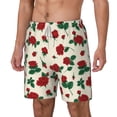 thumbnail image 1 of Goofa Rose Flowers Printed Men's Swim Trunks Board Shorts Quick Dry Mens Swimming Trunks with Compression Liner,Breathable Fit Hawaii Beach Shorts-X-Large, 1 of 9