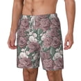 thumbnail image 1 of Goofa Rose Flowers Printed Men's Swim Trunks Board Shorts Quick Dry Mens Swimming Trunks with Compression Liner,Breathable Fit Hawaii Beach Shorts-XX-Large, 1 of 9