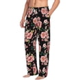 thumbnail image 1 of Goofa Rose Flowers Printed Soft Pajama Pants for Men, Wide Leg Comfy Casual Lounge Yoga Pants-Small, 1 of 9