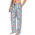 thumbnail image 1 of Goofa Rose Flowers Printed Soft Pajama Pants for Men, Wide Leg Comfy Casual Lounge Yoga Pants-, 1 of 9