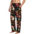 thumbnail image 1 of Goofa Rose Flowers Printed Soft Pajama Pants for Men, Wide Leg Comfy Casual Lounge Yoga Pants-, 1 of 9