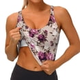 thumbnail image 1 of Goofa Rose Flowers Printed Sports Bras for Women, High Impact Running Bra Workout Crop Tank Tops Longline Sports Bra Push up-, 1 of 9