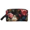 thumbnail image 1 of Goofa Rose Flowers Printed Toiletry Bag with Handle,Large Capacity Travel Makeup Cosmetic Bag for Women, Carry on Airport Airline Compliant Bag, 1 of 9
