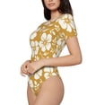 thumbnail image 1 of Goofa Rose Flowers Printed Women Rash Guard Short Sleeve,Tummy control Swimsuit Surfing Swimsuit Bathing Suit One Piece Swimsuit UPF 50-Small, 1 of 9
