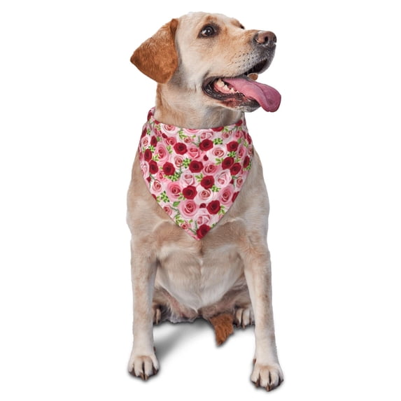 Goofa Rose Flowers Printing Dog Bandana ,Cat Scarf Adjustable Bib Handkerchief Accessories for Dogs Cats,Pet scarf,Pet fashion