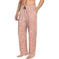 thumbnail image 1 of Goofa Rose Gold Glitter Printed Soft Pajama Pants for Men, Wide Leg Comfy Casual Lounge Yoga Pants-Small, 1 of 9