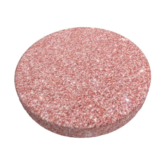 Goofa Rose Gold Pink Glitter Printed Stool Covers Round, Waterproof Round Bar Stool Covers Anti-Slip Round Bar Stool Seat Cover with Elastic Bands Durable -14 inch