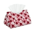 thumbnail image 1 of Goofa Rose Pattern Triangle Square Tissue Box Cover, Modern PVC Leathe Facial Paper Holder,Decorative Holder/Organizer for Bathroom Vanity Countertop, 1 of 9