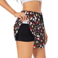 thumbnail image 1 of Goofa Rose Rabbit Printed Women 2 in 1 Running Shorts,Quick Dry Athletic Workout Shorts,High Waisted Athletic Shorts with Liner Pockets-XX-Large, 1 of 9