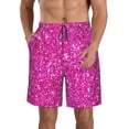 thumbnail image 1 of Goofa Rose Red Glitter Printed Mens Swim Trunks Summer Quick Dry Short Beach Swimwear Bathing Suits-Medium, 1 of 9