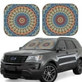 thumbnail image 1 of Goofa Round Mandala Pattern 2 Piece Car Windshield Sun Shade Foldable | Front Windshield Shade for Sun, Heat and UV Rays | Sunshade for Car Front Window-Medium, 1 of 1