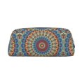 thumbnail image 1 of Goofa Round Mandala Pattern Leather Pencil Case, Pencil Pouch, Pencil Bag, Pen Case, Pen Pouch, Pen Bag, Pencil Pouches, Pencil Bags,College Pencil Case, 1 of 7