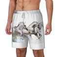 thumbnail image 1 of Goofa Running White Horses Printed Men's Swim Trunks Board Shorts Quick Dry Mens Swimming Trunks with Compression Liner,Breathable Fit Hawaii Beach Shorts-XX-Large, 1 of 9