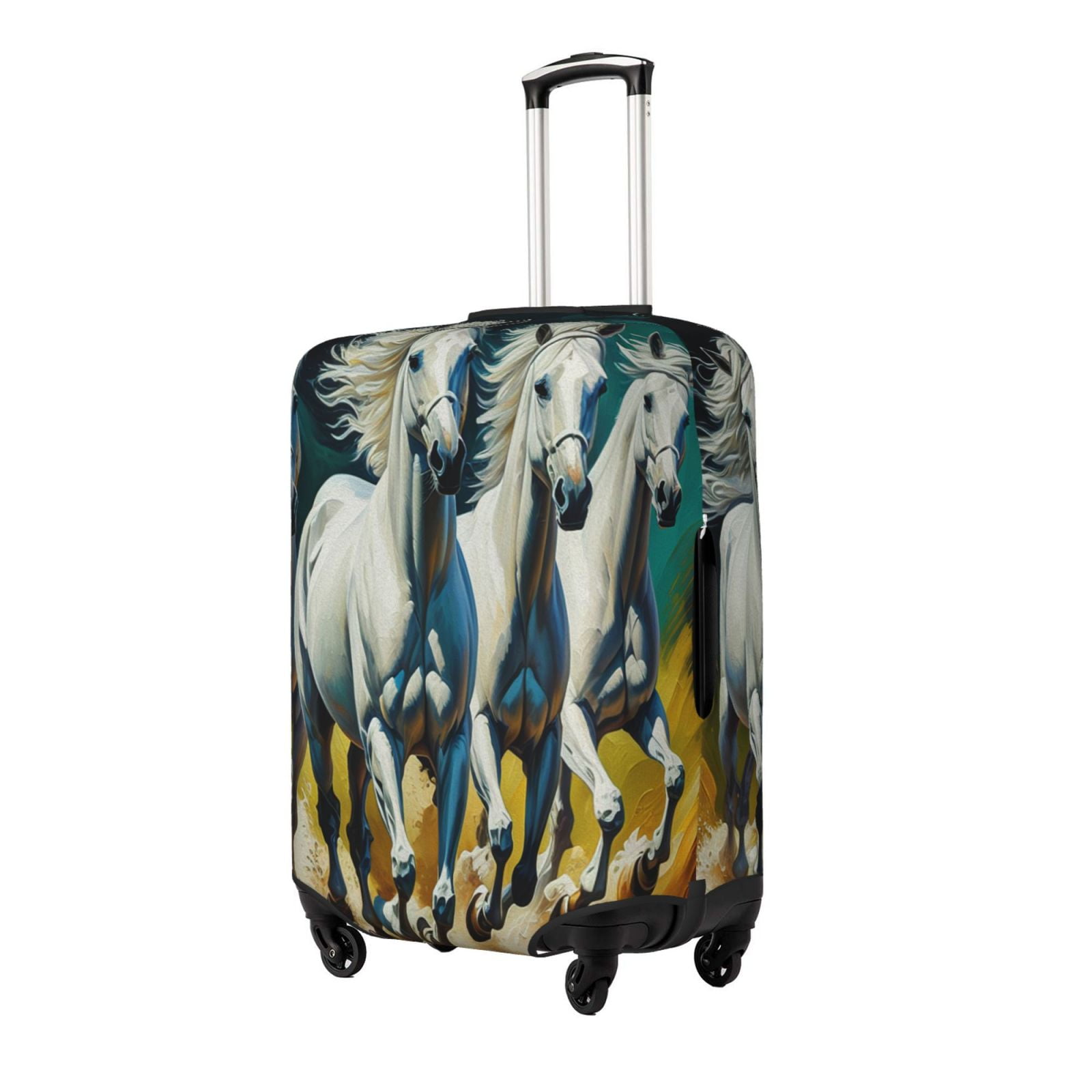 Equestrian Floral Pattern Print Luggage Cover Protector