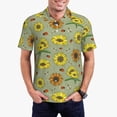 thumbnail image 1 of Goofa Sage Green With Sunflowers Print Mens Polo Shirts Quick Dry Short Sleeve Golf T Shirt Performance Moisture Wicking Casual Workout-3X-Large, 1 of 6