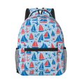 thumbnail image 1 of Goofa Sailboats On A Waves Pattern Comfortable Student Backpack - Ergonomic Design, Durable, Water-Resistant, Multi-Compartment,Travel, and Outdoor Activities, 1 of 5