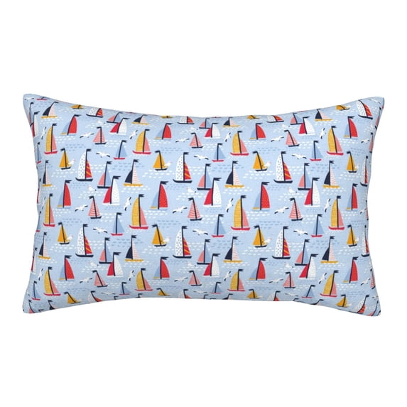 Goofa Sailboats And Seagulls Pattern Pillow Case – Plush & Soft Cushion Cover, Hypoallergenic Throw Pillow Case for Comfortable Sleep with Envelope Closure-14"x20"