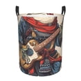 thumbnail image 1 of Goofa Samurai Frog Guitar Printed Circular Hamper,Laundry Basket with Handles,Storage Baskets Foldable,Large Capacity Laundry Hamper-, 1 of 6