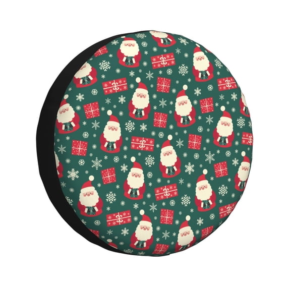 Goofa Santa Claus Pattern Universal Tire Cover for Jeep, SUV, Truck, and Trailer – Waterproof, UV-Resistant,Easy to Install, Fits 14"-17" Tires-14 inch