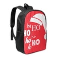 thumbnail image 1 of Goofa Saying Ho Ho Ho Pattern 17in Student Backpack - School, Travel, Work Bookbag -Laptop Backpack,Water Resistant College School Computer Bag, 1 of 6