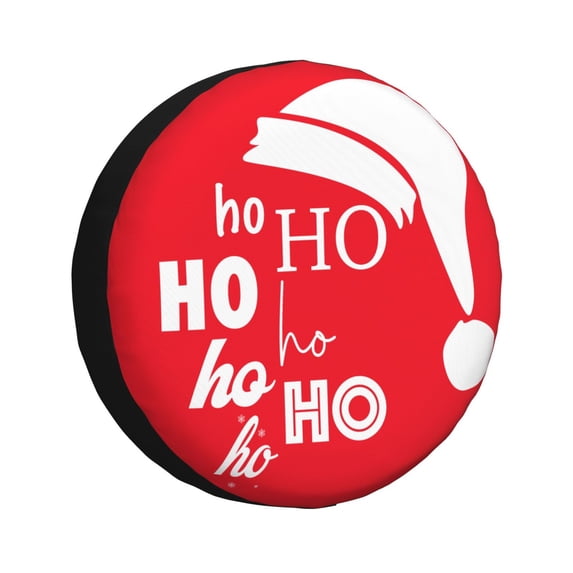 Goofa Saying Ho Ho Ho Pattern Universal Tire Cover for Jeep, SUV, Truck, and Trailer – Waterproof, UV-Resistant,Easy to Install, Fits 14"-17" Tires-17 inch