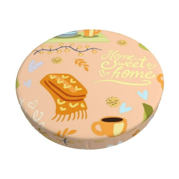 Goofa Scandinavian Style Hygge Printed Stool Covers Round, Waterproof Round Bar Stool Covers Anti-Slip Round Bar Stool Seat Cover with Elastic Bands Durable -13 inch