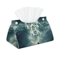 thumbnail image 1 of Goofa Scary Moon And Clouds Pattern Triangle Square Tissue Box Cover, Modern PVC Leathe Facial Paper Holder,Decorative Holder/Organizer for Bathroom Vanity Countertop, 1 of 9