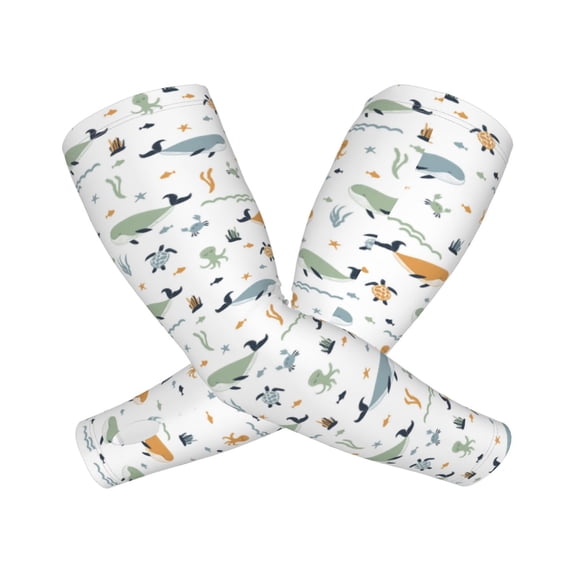 Goofa Sea Creatures Pattern UV Sun Protection Arm Sleeves, UPF 50 Sports Cooling Arm Compression Sleeves for Men Women Teenager