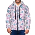 thumbnail image 1 of Goofa Sea Shells 3 Pattern Mens Full-zip Hoodie, Zip-up Pullover Hooded Sweatshirt, Kangaroo Pocket Hoodie Ideal for Daily Wear, Travel, and Home-Medium, 1 of 5