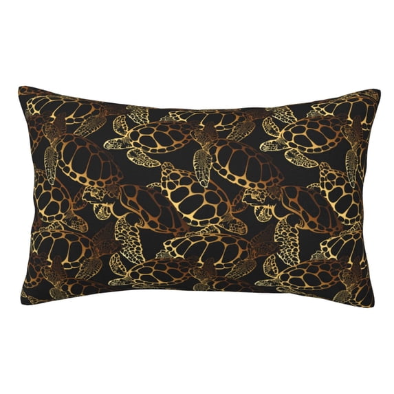 Goofa Sea Turtle With Ocean Print Plush Throw Pillow Case, Soft Velvet with Hidden Zipper, Decorative Cushion Cover for Sofa, Bed, Car, and Home Décor-20"x30"