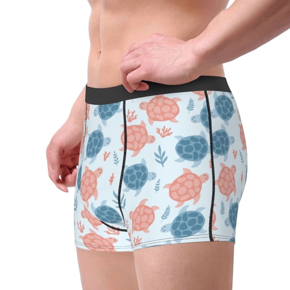 Goofa Sea Turtle Printed Men's Boxer Briefs Underwear, Moisture-Wicking Underwear, Trunk,Soft and Breathable Cotton Underwear-Medium
