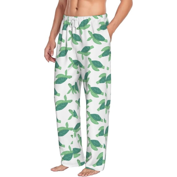 Goofa Sea Turtle Printed Soft Pajama Pants for Men, Wide Leg Comfy Casual Lounge Yoga Pants-XX-Large
