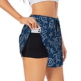 thumbnail image 1 of Goofa Sea Turtle Printed Women 2 in 1 Running Shorts,Quick Dry Athletic Workout Shorts,High Waisted Athletic Shorts with Liner Pockets-Large, 1 of 9