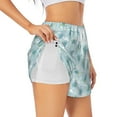 thumbnail image 1 of Goofa Sea Turtle Printed Women 2 in 1 Running Shorts,Quick Dry Athletic Workout Shorts,High Waisted Athletic Shorts with Liner Pockets-Small, 1 of 9