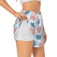 thumbnail image 1 of Goofa Sea Turtle Printed Women 2 in 1 Running Shorts,Quick Dry Athletic Workout Shorts,High Waisted Athletic Shorts with Liner Pockets-X-Large, 1 of 9