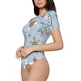 thumbnail image 1 of Goofa Sea Turtle Printed Women Rash Guard Short Sleeve,Tummy control Swimsuit Surfing Swimsuit Bathing Suit One Piece Swimsuit UPF 50-X-Large, 1 of 9