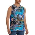thumbnail image 1 of Goofa Sea Turtle Swims Printed Men's Sleeveless T-Shirt - Athletic Gym Workout Tank Top for Men - Moisture-Wicking, UPF 30+ Quick-Dry Muscle Tee-Medium, 1 of 8