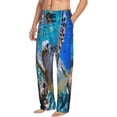 thumbnail image 1 of Goofa Sea Turtle Swims Printed Soft Pajama Pants for Men, Wide Leg Comfy Casual Lounge Yoga Pants-Large, 1 of 9