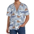 thumbnail image 1 of Goofa Seal Fox Seagull Whales Printed Men's Casual Short-sleeved Shirt,Lightweight Breathable Button-down,Summer Casual men's top,Versatile Fashion shirt-Medium, 1 of 7
