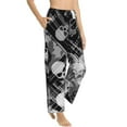 thumbnail image 1 of Goofa Seamless Pattern With Skulls Printed Soft Pajama Pants for Women, Wide Leg Comfy Casual Lounge Yoga Pants-, 1 of 9