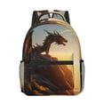 thumbnail image 1 of Goofa Seaside Sunset Cool Dragon Pattern Comfortable Student Backpack - Ergonomic Design, Durable, Water-Resistant, Multi-Compartment,Travel, and Outdoor Activities, 1 of 5