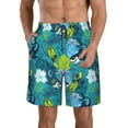 thumbnail image 1 of Goofa Shark And Leaves Printed Mens Swim Trunks Summer Quick Dry Short Beach Swimwear Bathing Suits-Small, 1 of 9