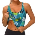 thumbnail image 1 of Goofa Shark And Leaves Printed Sports Bras for Women, High Impact Running Bra Workout Crop Tank Tops Longline Sports Bra Push up-X-Large, 1 of 9