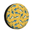 thumbnail image 1 of Goofa Shark Print Pattern Universal Tire Cover for Jeep, SUV, Truck, and Trailer – Waterproof, UV-Resistant,Easy to Install, Fits 14"-17" Tires-15 inch, 1 of 6