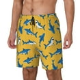 thumbnail image 1 of Goofa Shark Print Printed Men's Swim Trunks Board Shorts Quick Dry Mens Swimming Trunks with Compression Liner,Breathable Fit Hawaii Beach Shorts-Large, 1 of 9
